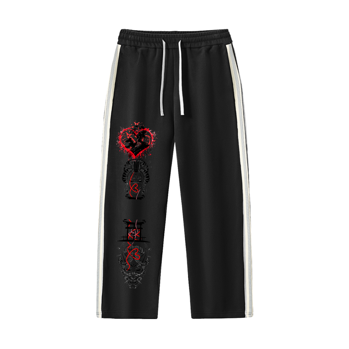 Contrast Side-Stripe Straight-Leg  Pants