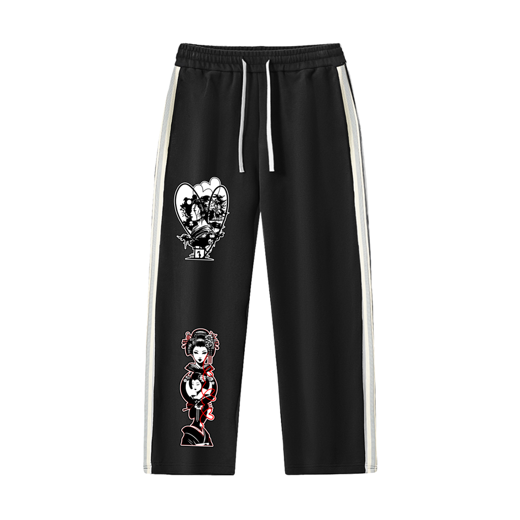 Contrast Side-Stripe Straight-Leg  Pants