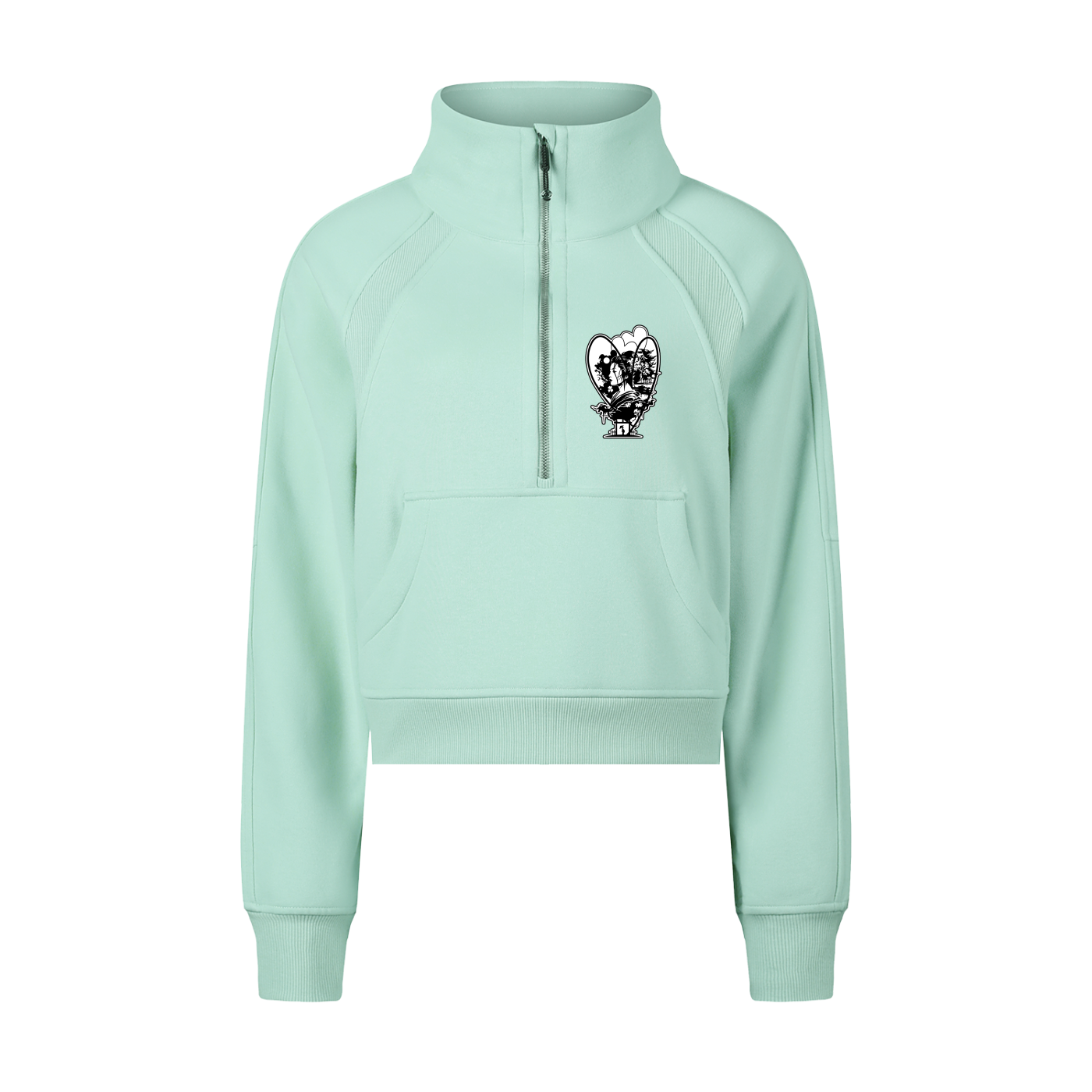 Cropped Half-Zip Sweatshirt