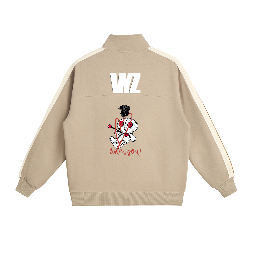 Contrast Side-Stripe Stand Collar  Jacket