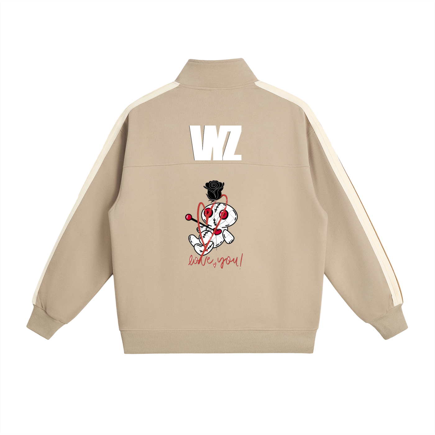 Contrast Side-Stripe Stand Collar  Jacket