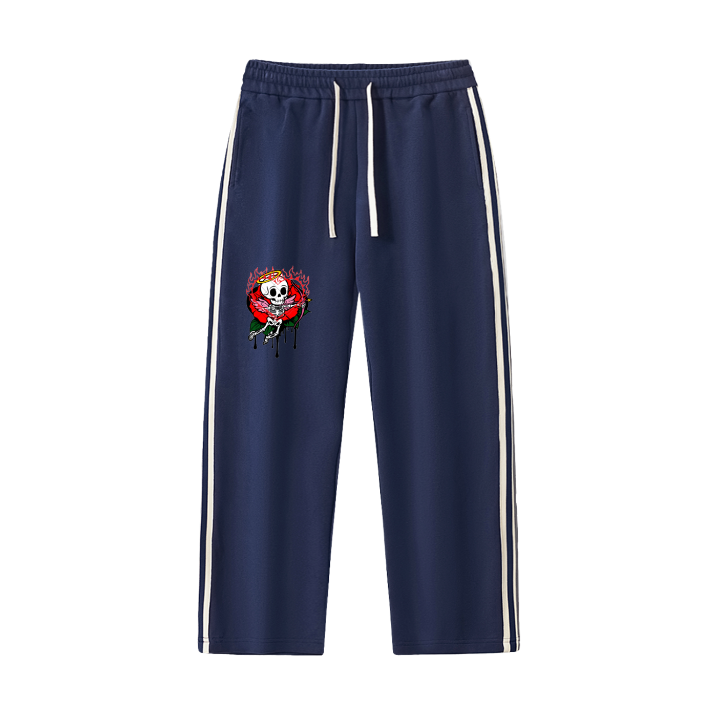 Contrast Side-Stripe Straight-Leg  Pants