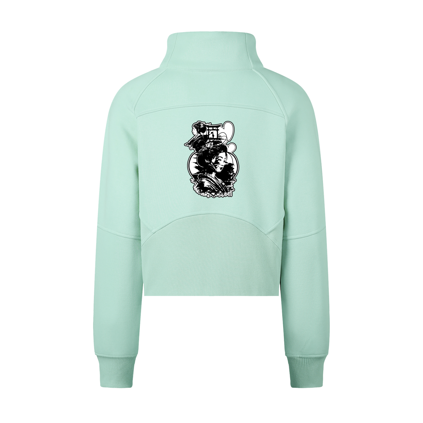 Cropped Half-Zip Sweatshirt