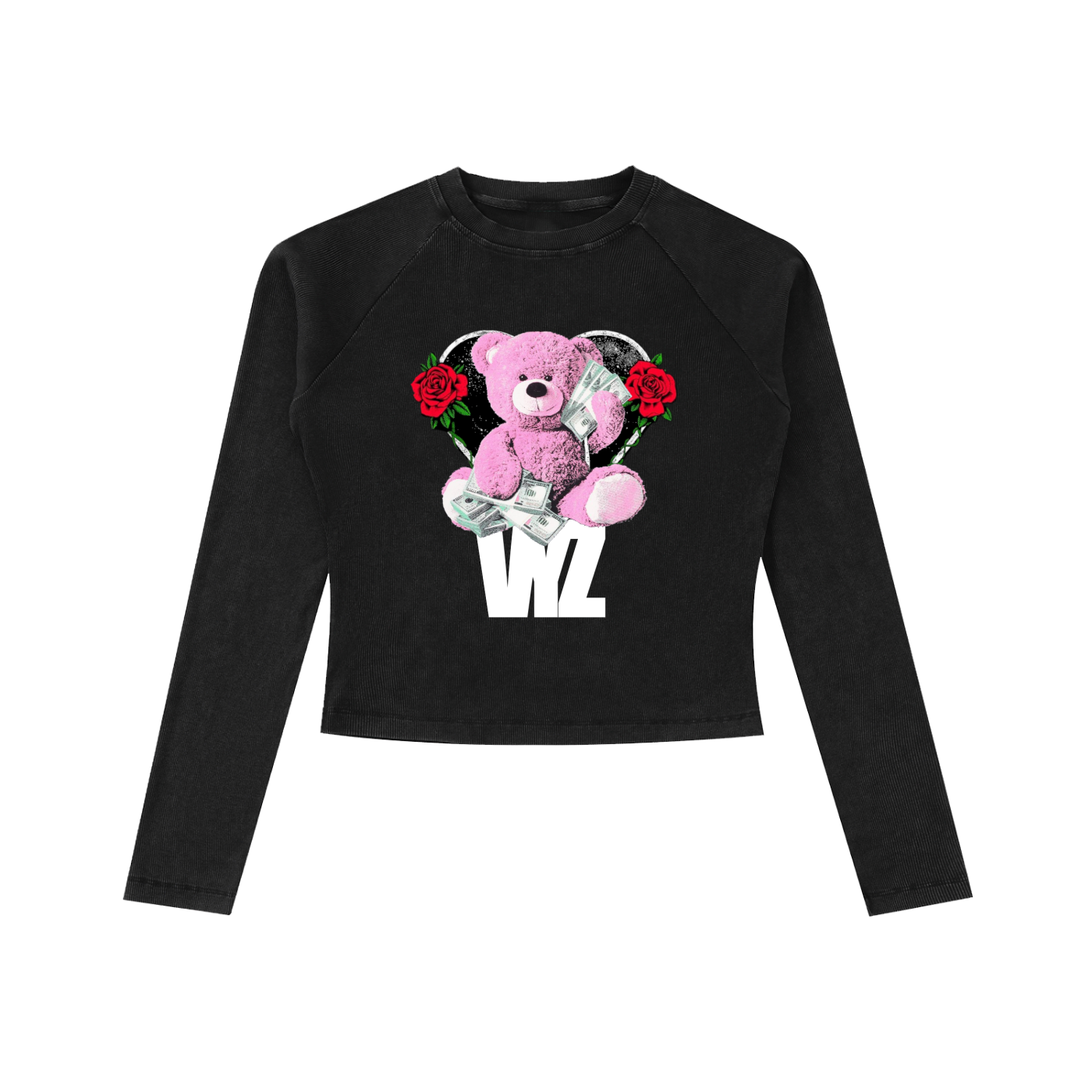 Dyed Washed Raglan Long Sleeve Slim T-Shirt