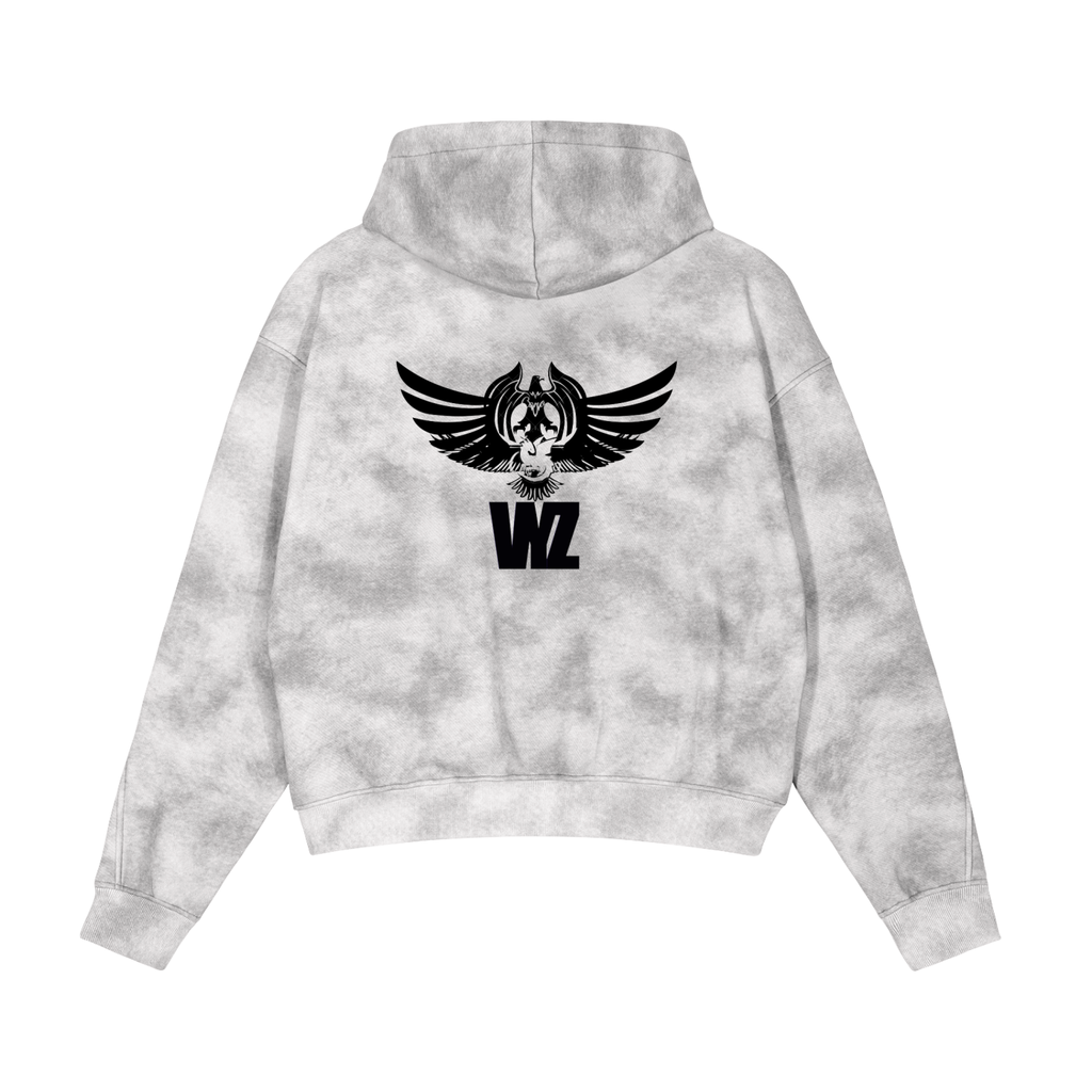 Dirty Washed Zip-Up Fleece Hoodie