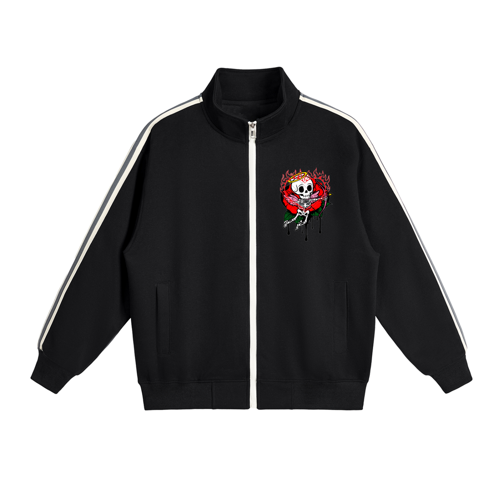 Contrast Side-Stripe Stand Collar  Jacket