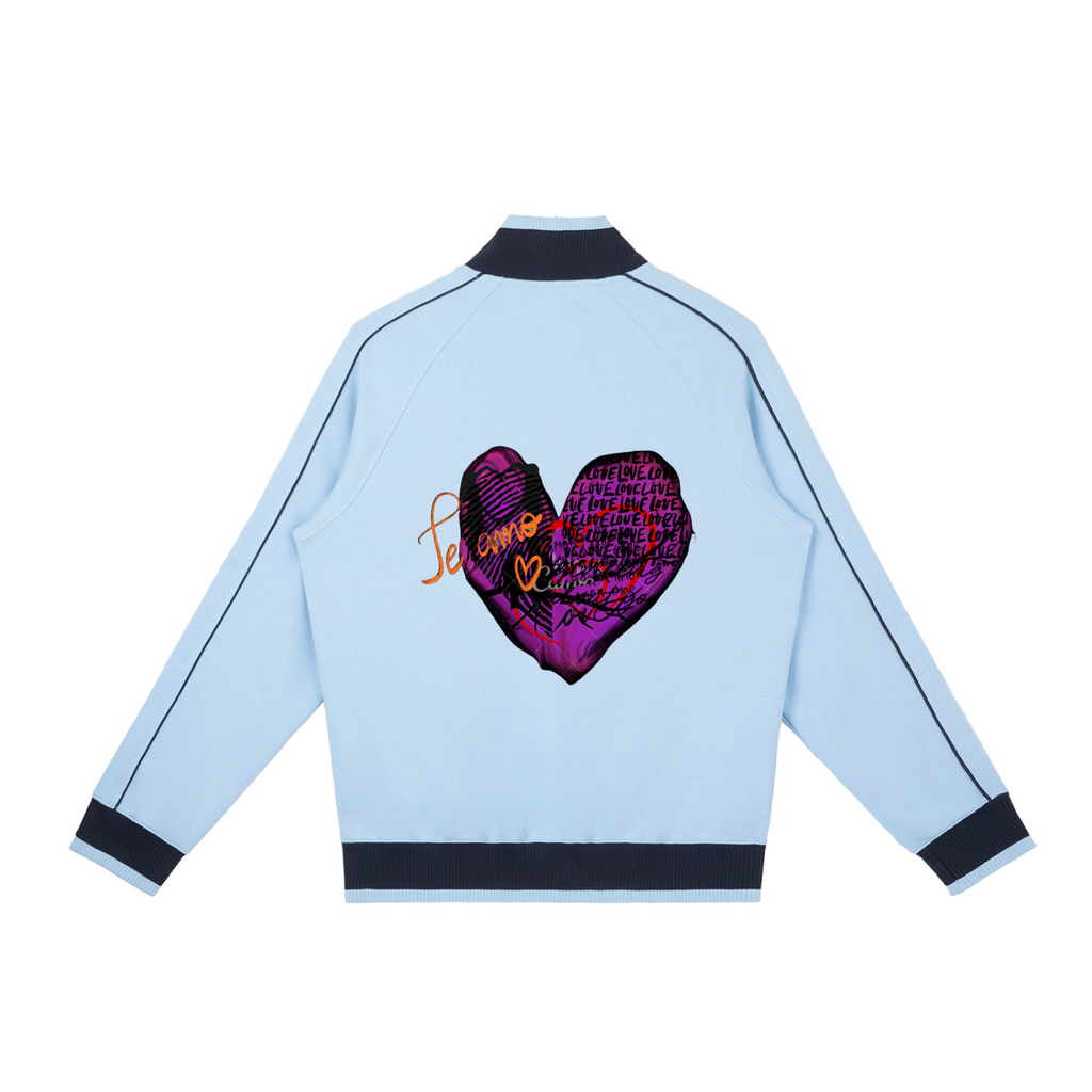 Color Block Raglan Sleeve Zip Track Jacket