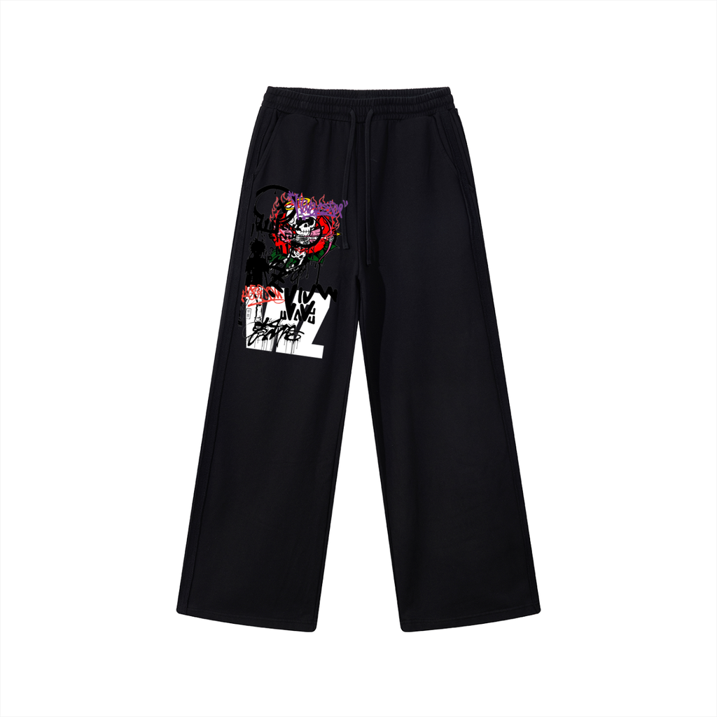 Contrast Tape Straight-Leg Sweatpants