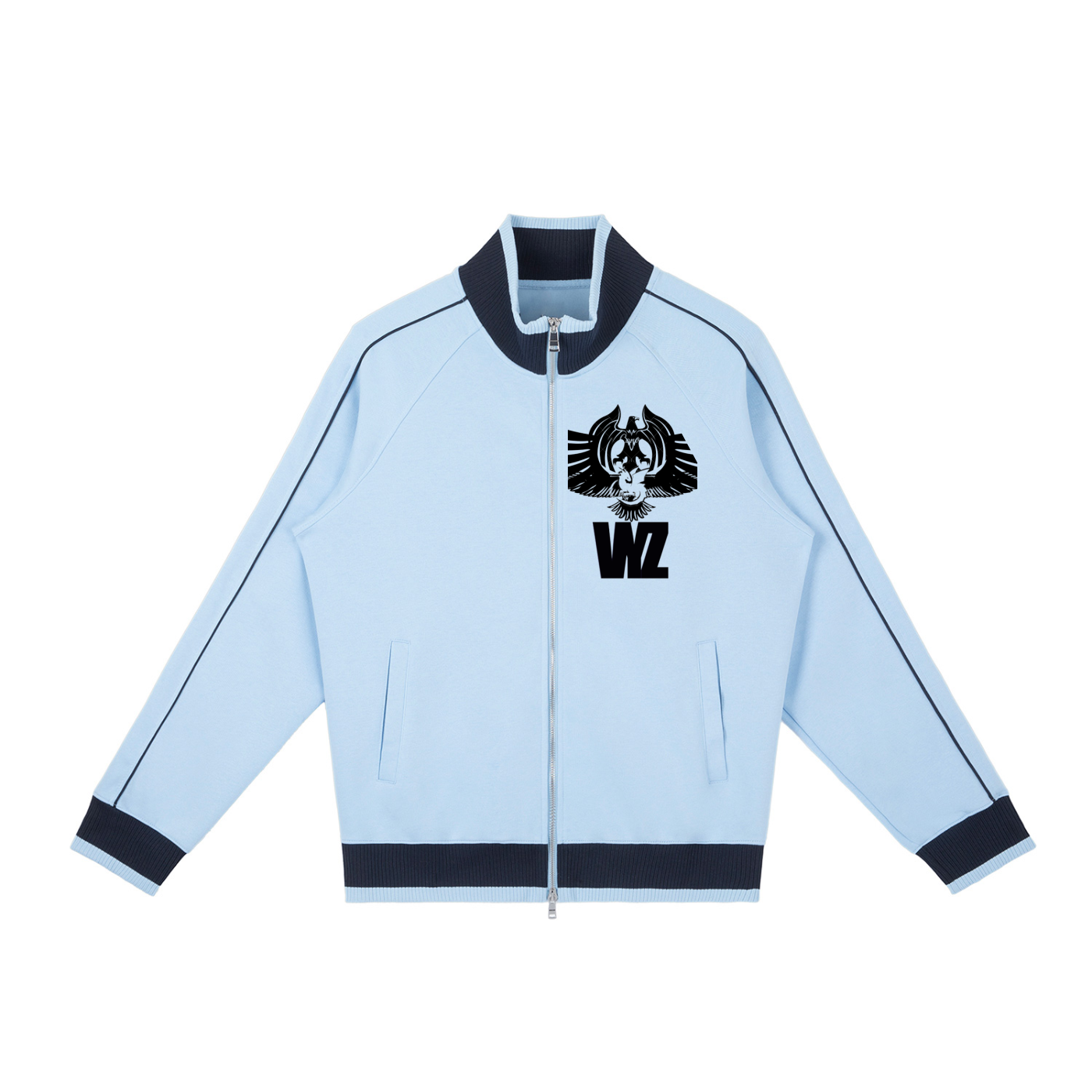 Color Block Raglan Sleeve Zip Track Jacket