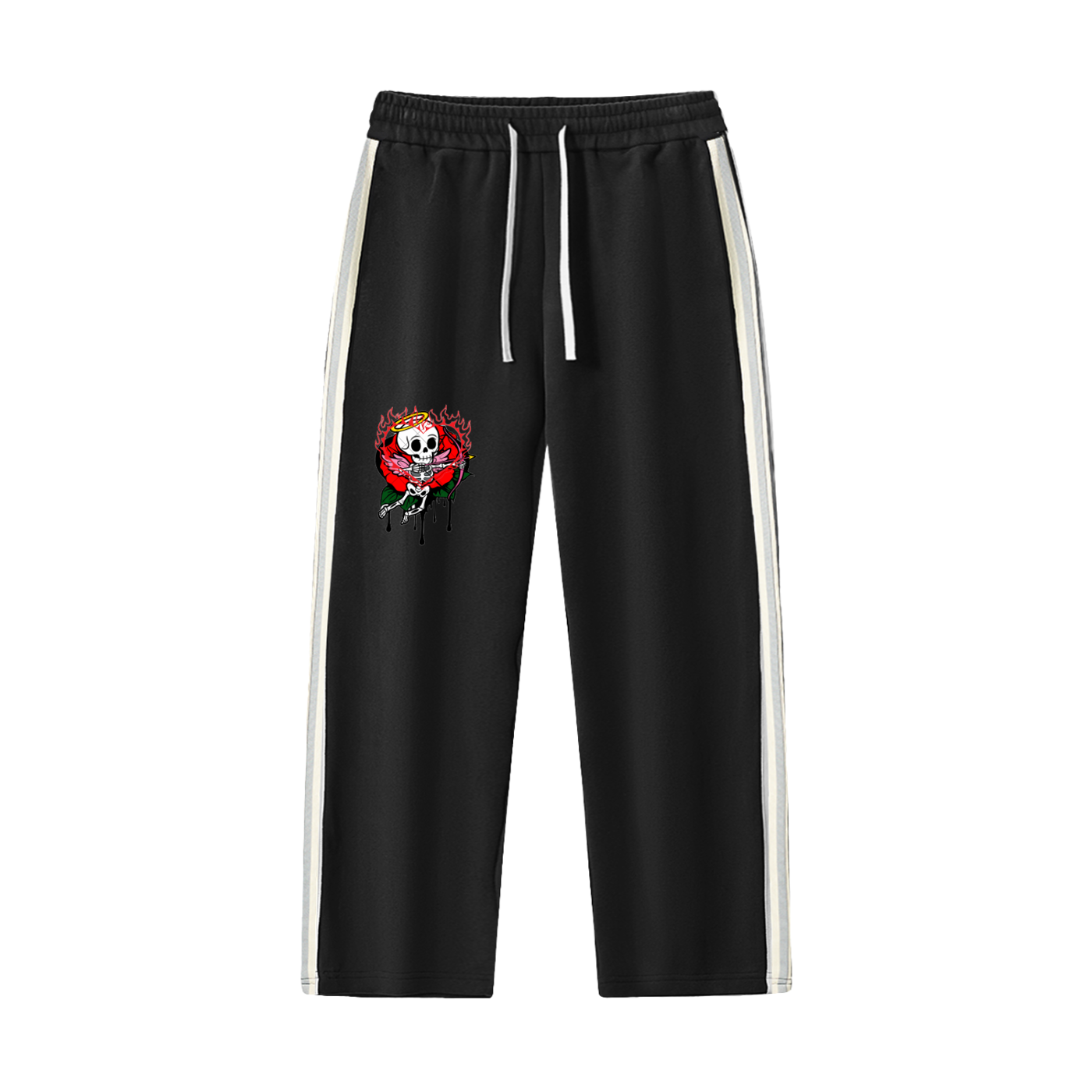 Contrast Side-Stripe Straight-Leg  Pants