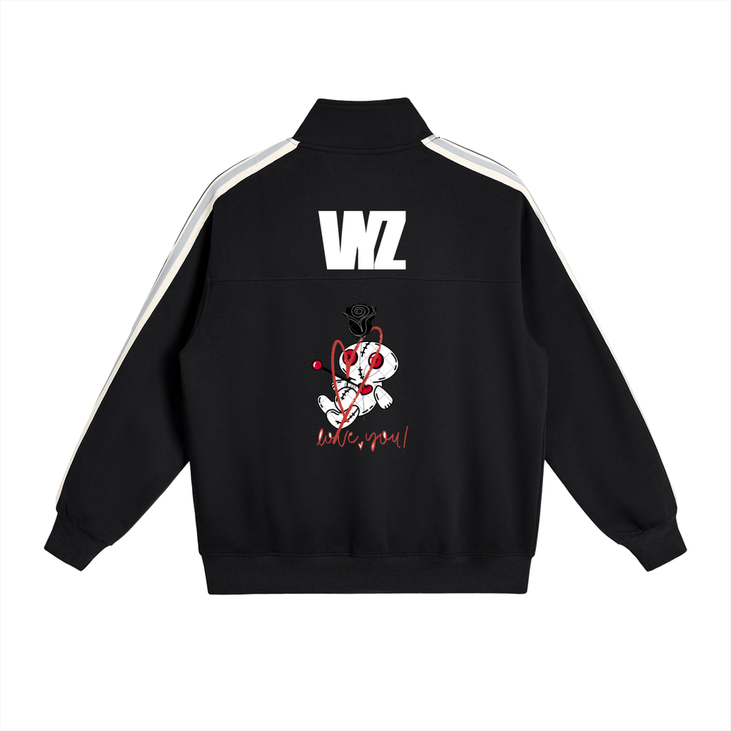 Contrast Side-Stripe Stand Collar  Jacket