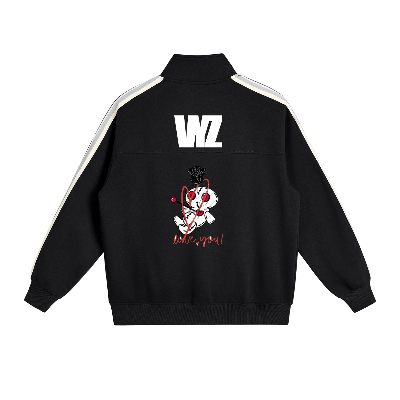 Contrast Side-Stripe Stand Collar  Jacket