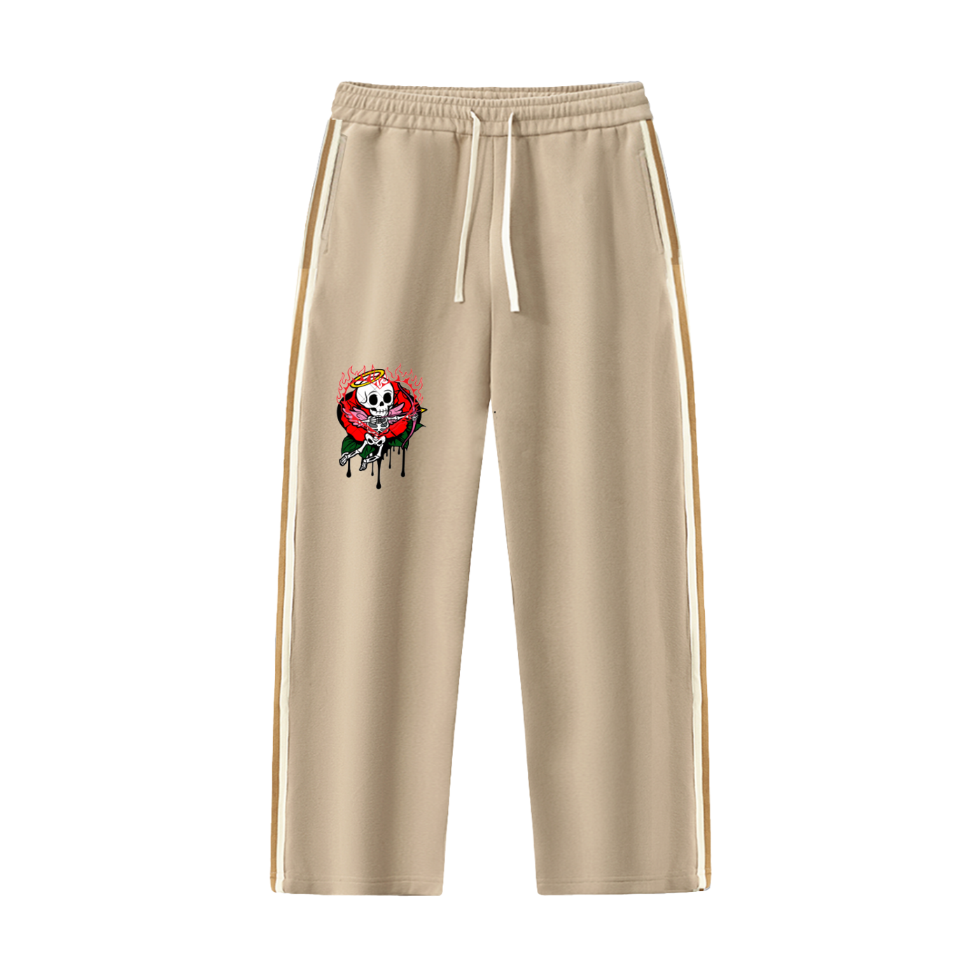 Contrast Side-Stripe Straight-Leg  Pants