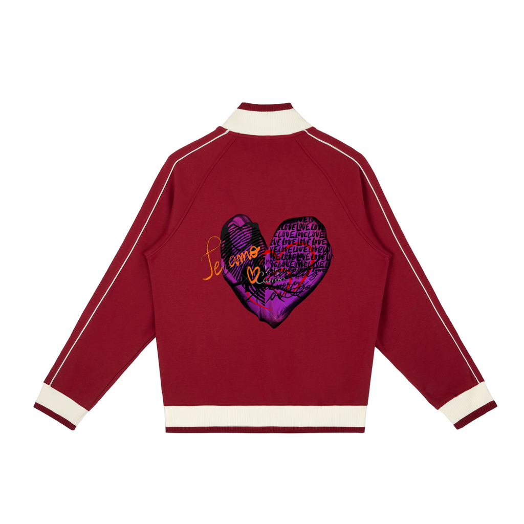 Color Block Raglan Sleeve Zip Track Jacket