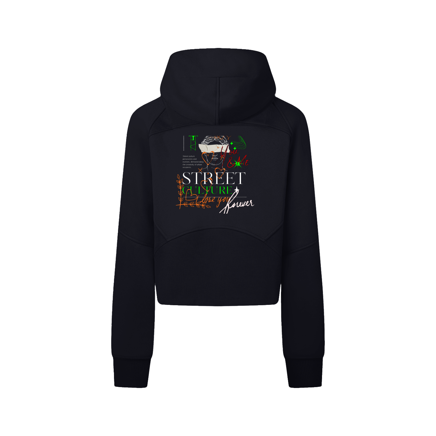 Cropped Zip-Through Hoodie