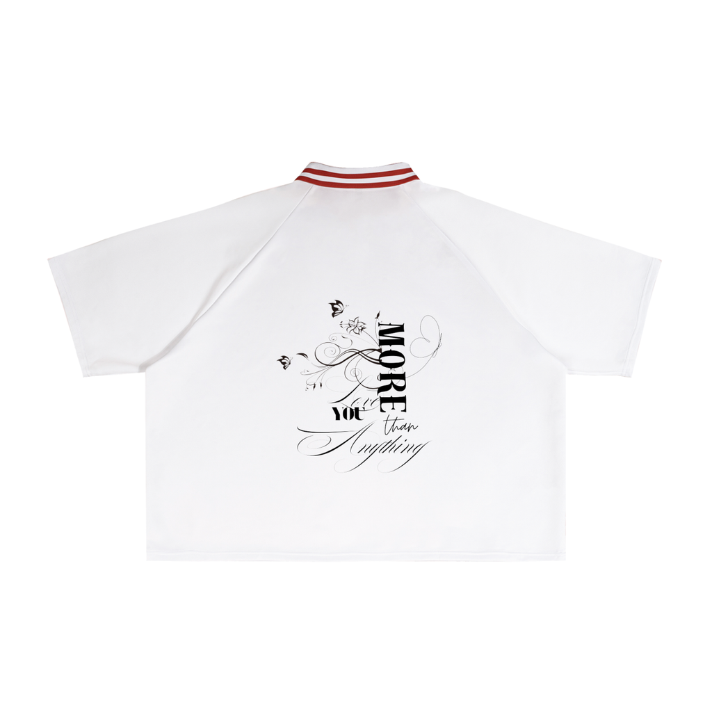 Contrast Lapel Collar Boxy T-Shirt