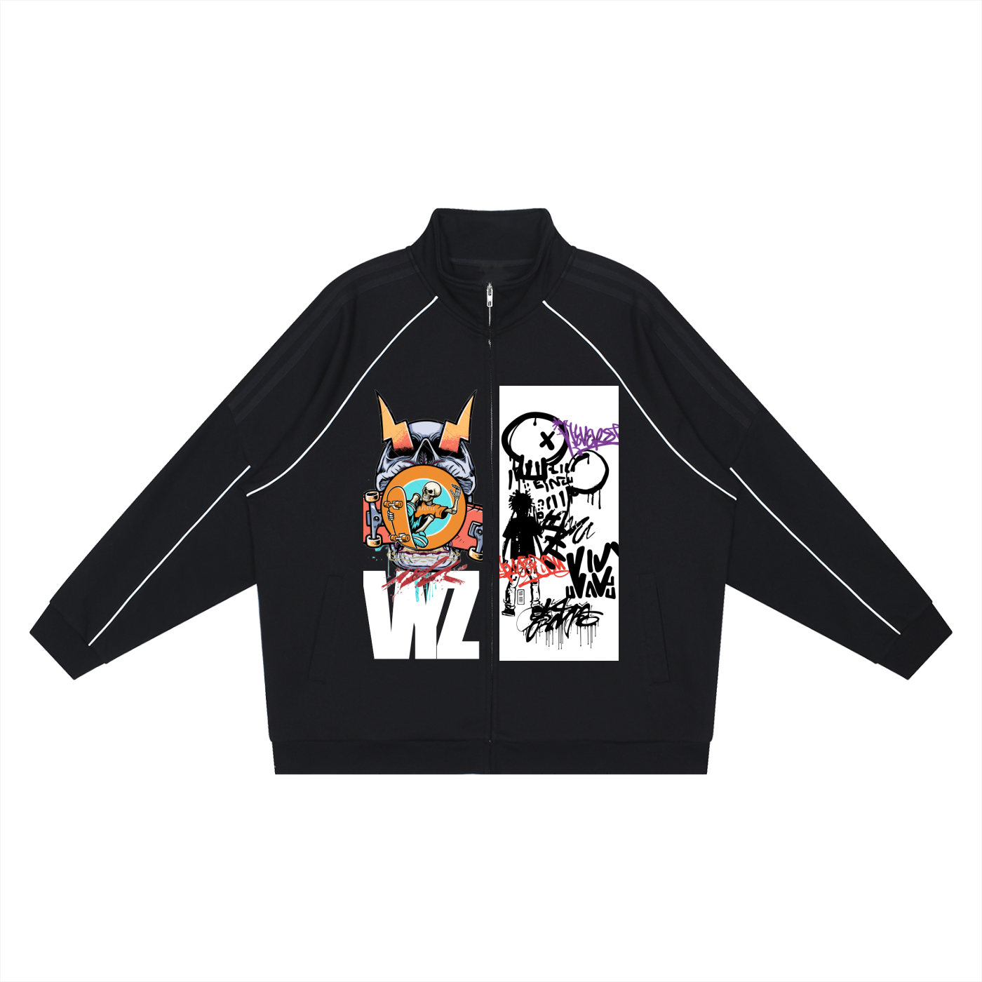 Reflection Striped Raglan Sleeve  Jacket