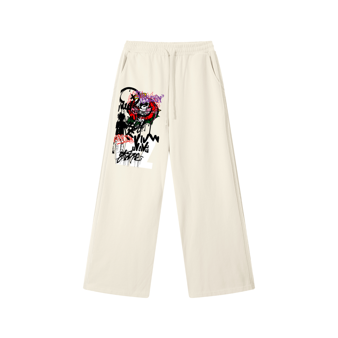 Contrast Tape Straight-Leg Sweatpants